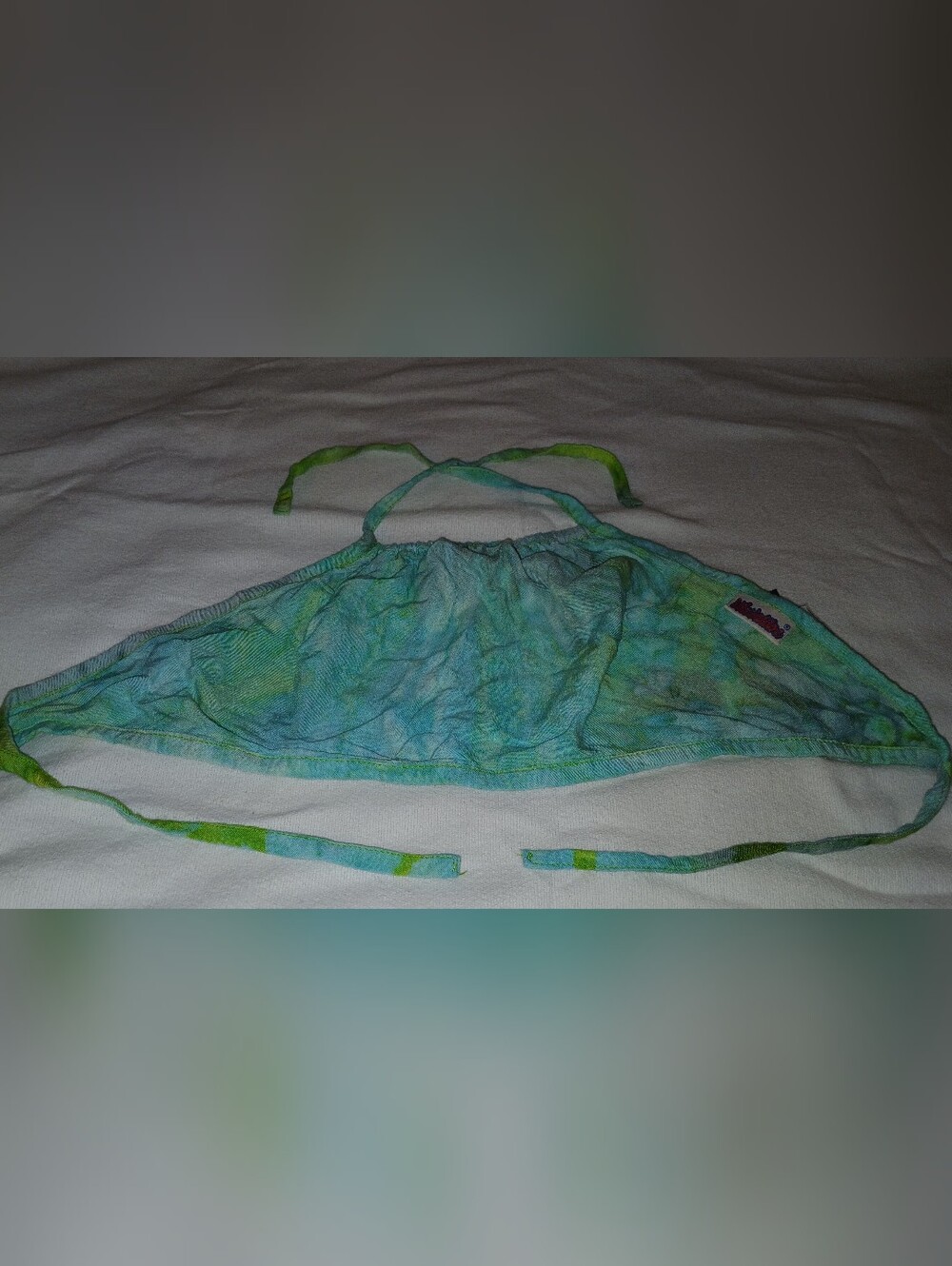 Pre-loved Women's Tie-Dye Halter Top - Green Blue.